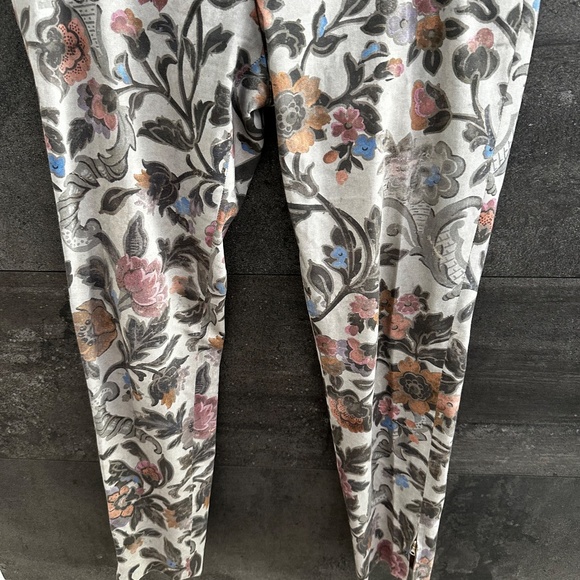 Dries Van Noten Gray Floral Pants With Ankle Zippers Size 36 - Picture 5 of 13